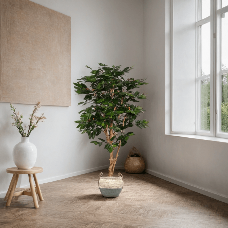 Cesto Alaior junco natural 26 X 21 cm -ambiente-selvavita